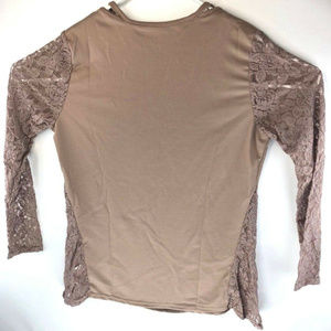 Rosemia Womens Long Sleeve Floral Lace Blouse NWT